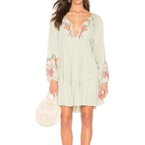 SPELL ON YOU EMBROIDERED MINIDRESS IN GREEN